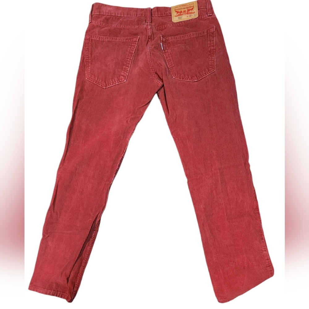 Levi's 502 Men's Rust Red Corduroy Pants Size 30x… - image 4